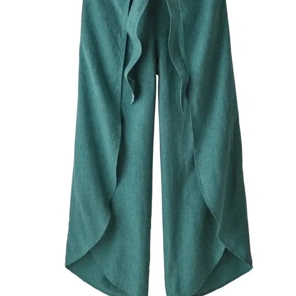 Patagonia Garden Island Pants Women's Deep Teal Wide-Leg - Picture 2 of 4